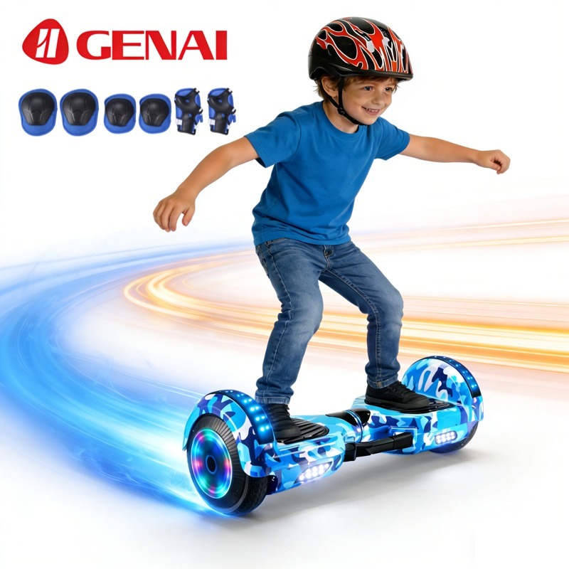 Hoverboard Infantil 6,5" - Skate Elétrico com LED Bluetooth e Bateria Potente para Crianças Seguras