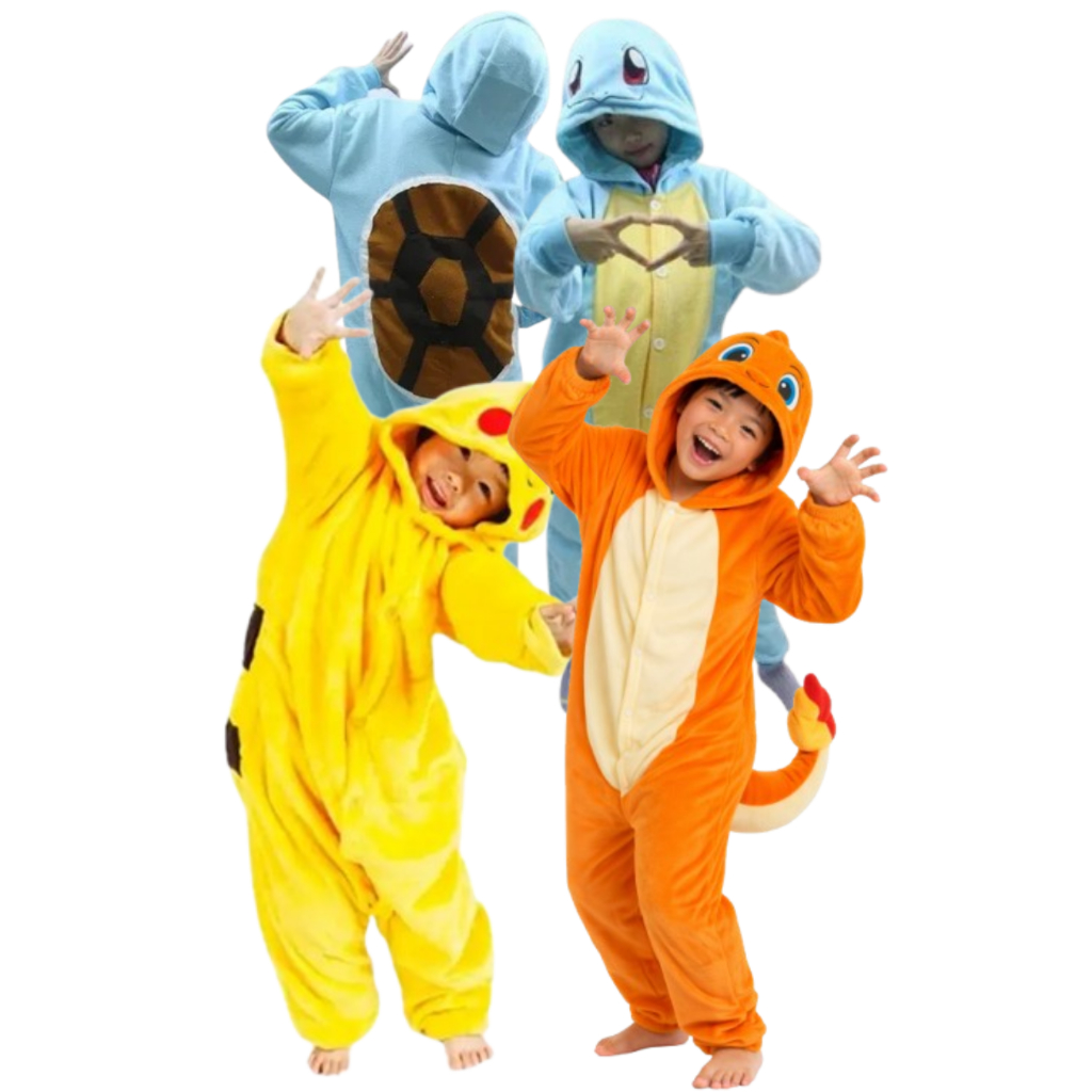 Pijama Kigurumi Pokémon Pikachu Charmander Squirtle Anime Inverno INFANTIL ADULTO fantasia pokemon