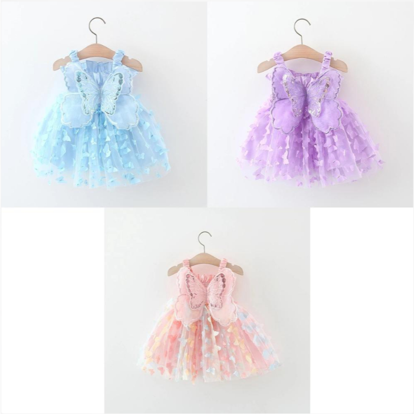 Vestidos De Verão Para Meninas Com Design De Borboleta Doce Casamentos E Festas (0-3 Anos) em Oferta na Shopee
