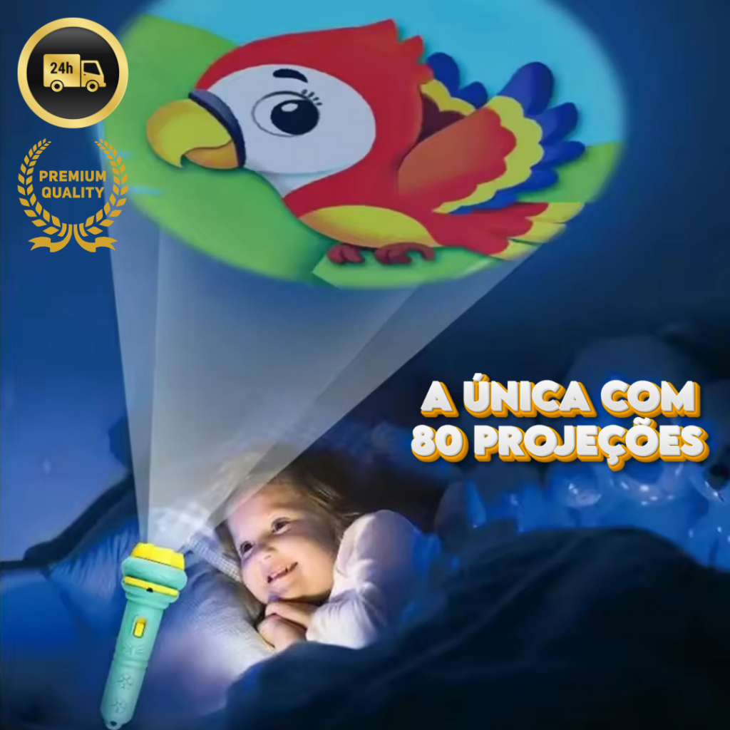 Lanterna Projetora Infantil com 80 Imagens Brinquedo  Educativo  Divertido Crianças Cinema no Quarto