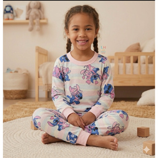 Pijama Stitch Menina Fio 30 – Blusa Manga Longa  + Calça Confortável 100% algodão Tamanhos: 2 e 14 anosda em Oferta na Shopee