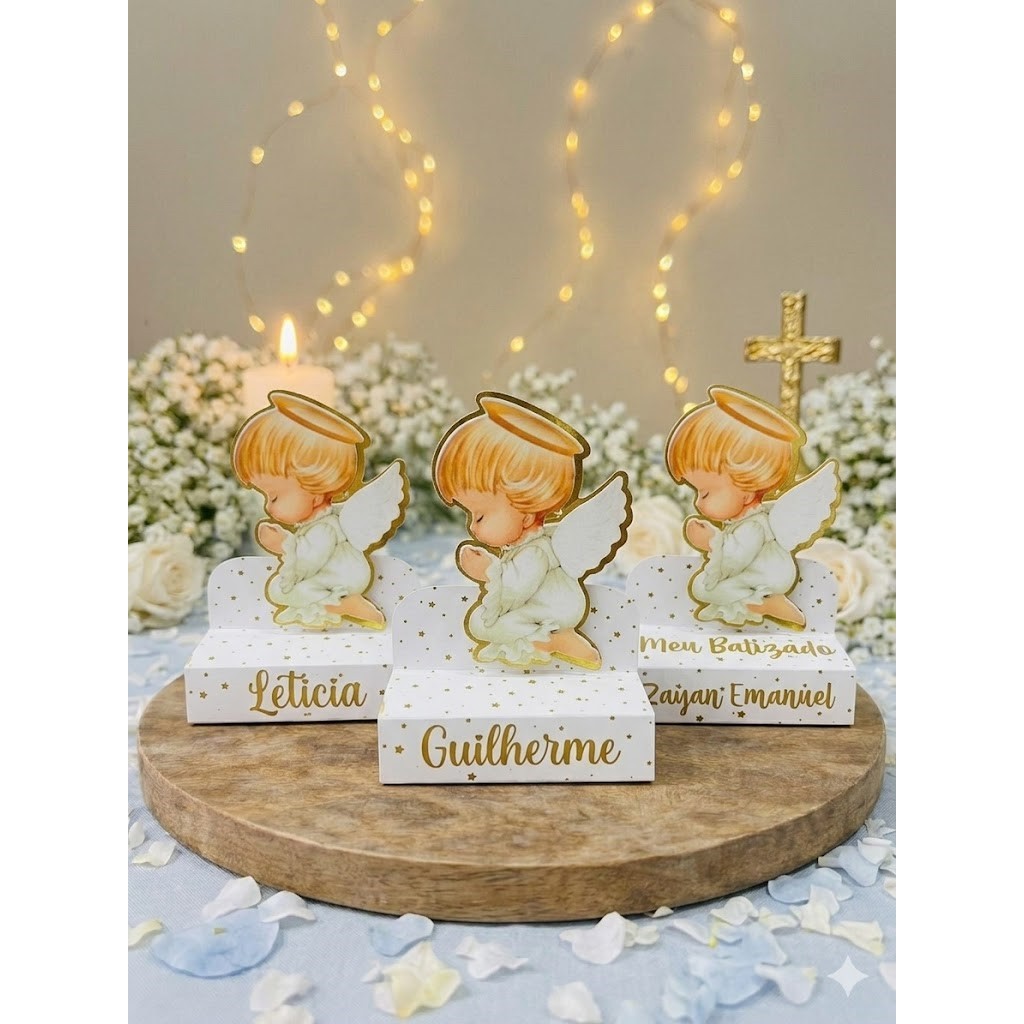 Porta Bis Duplo Lembrancinha kit com 12 unidades PEGUE E MONTE Festa Batizado - Aplique 3D