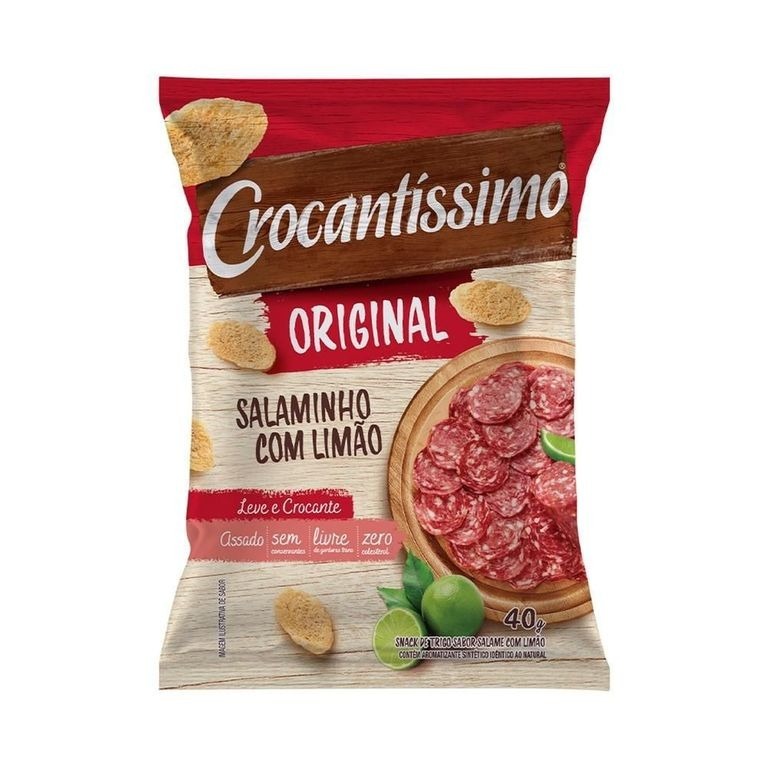 Salgadinho Crocantíssimo Salame com Limão ,Peito de Peru e Requeijão, Queijo e Cebola