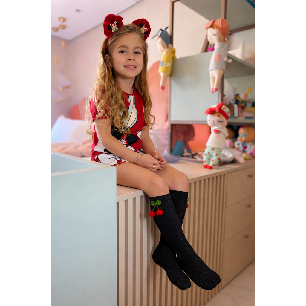Meia cerejinha infantil menina - lycra® ORIGINAL