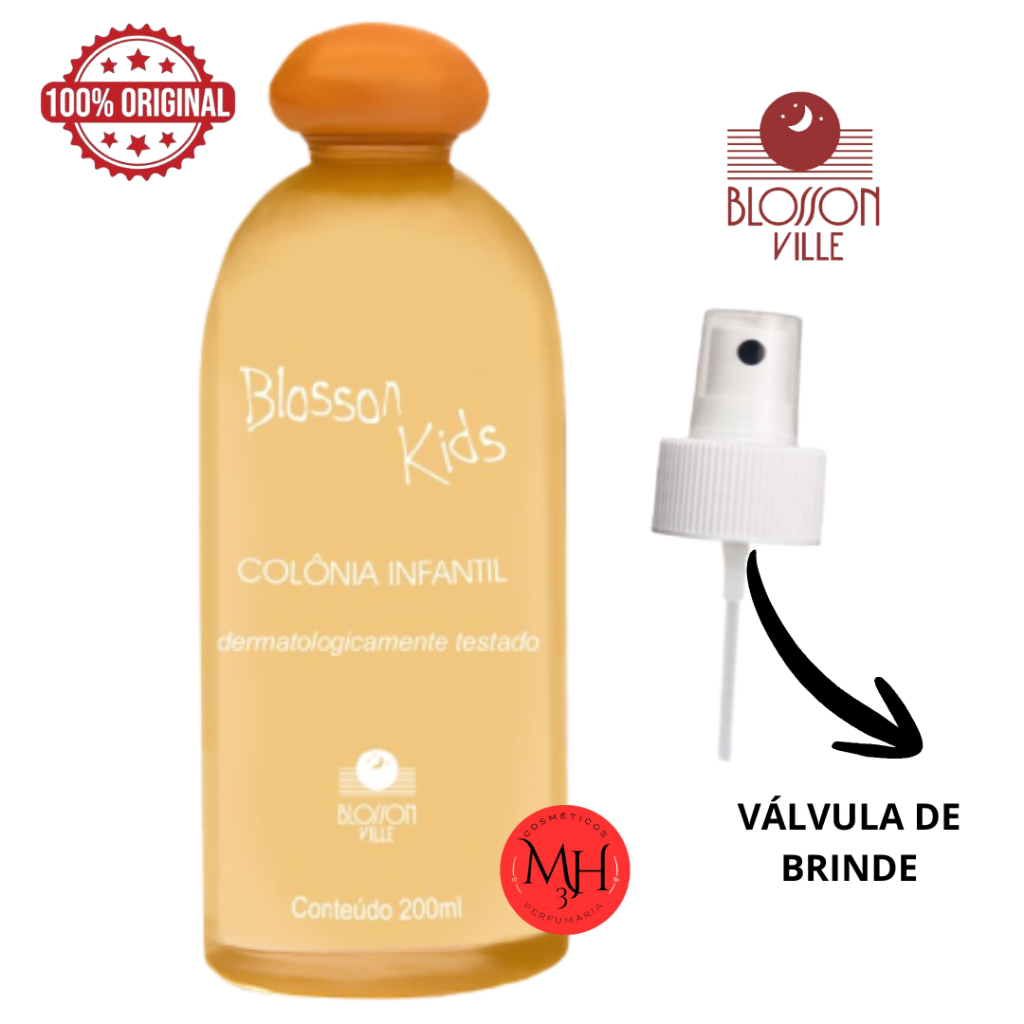 Colônia infantil ORIGINAL Blosson Kids 200ml (Blosson Ville) a Laranjinha com válvula