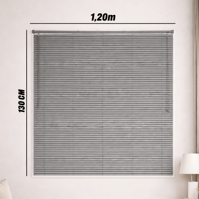 Persiana Horizontal 1,20x1,30mt PVC 25mm Sala Quarto Escritório Janela