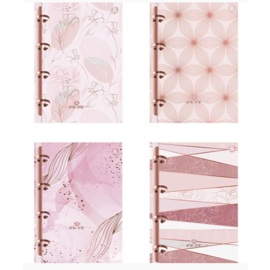 Caderno Argolado Colegial Rosa Rose 190 x 260 mm com 160 Folhas Pautadas e Decoradas - Animativa em Oferta na Shopee