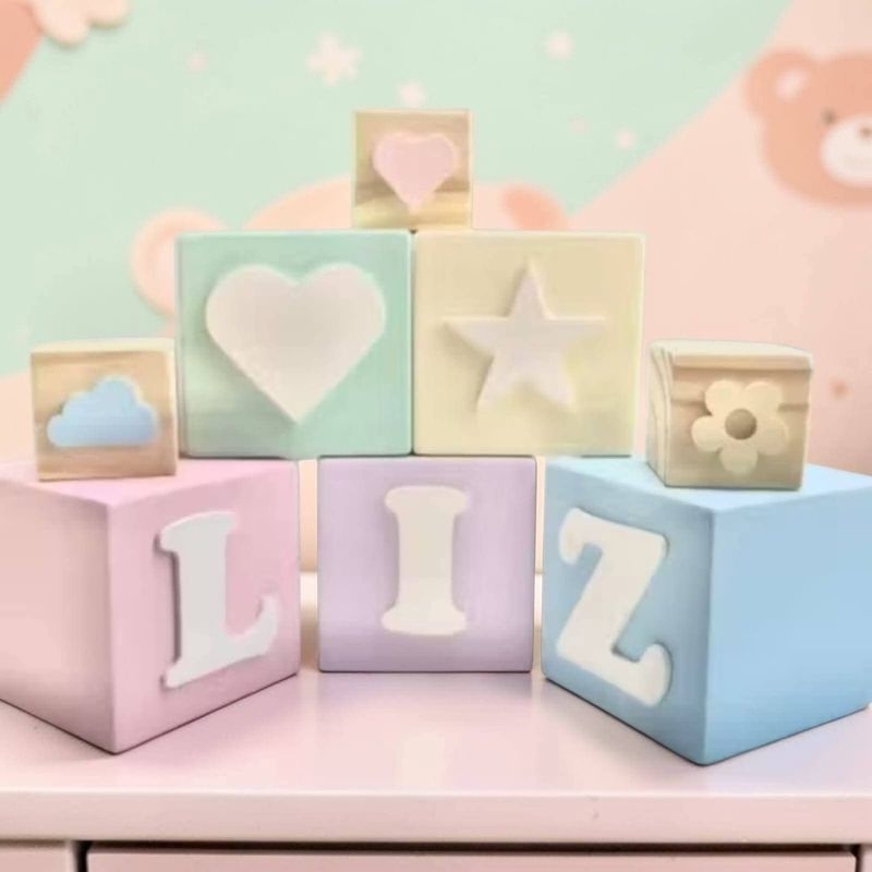 Cubos adorno/ enfeite de festa decoração infantil MDF 8x8
