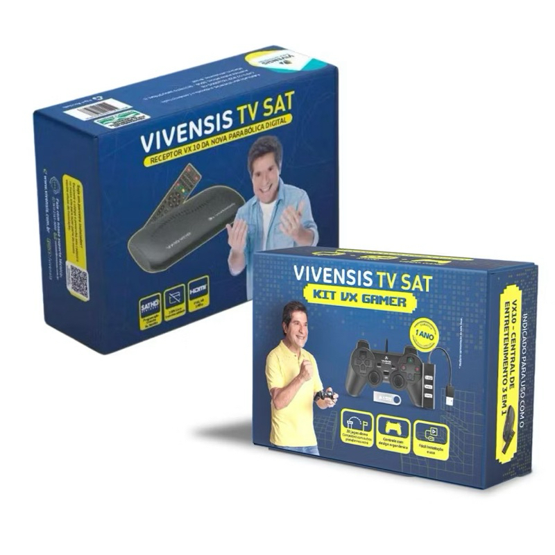 Kit Receptor VX10 nova parabólica digital TV Sat + kit VX Gamer Vivensis