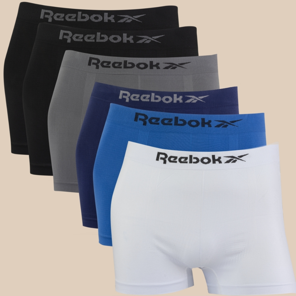 Kit 6 Cuecas Reebok Boxer Microfibra Classic Masculina Basica Box em Oferta na Shopee