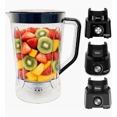 Compatível aos liquidificadores PHILCO PH900/ PHILCO PLQ915/ FUN-KITCHEN MAX 2/ BRITÂNIA B1000 - Tampa Preta.