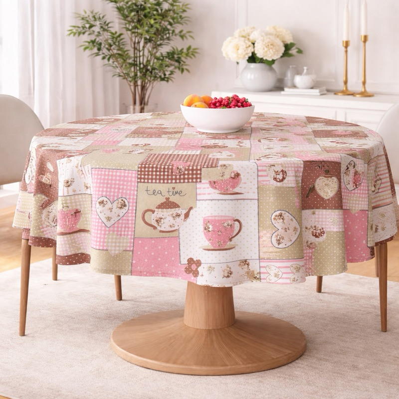 Toalha de Mesa Redonda Para Mesa De 4 Cadeiras Redonda Em Tecido estampado