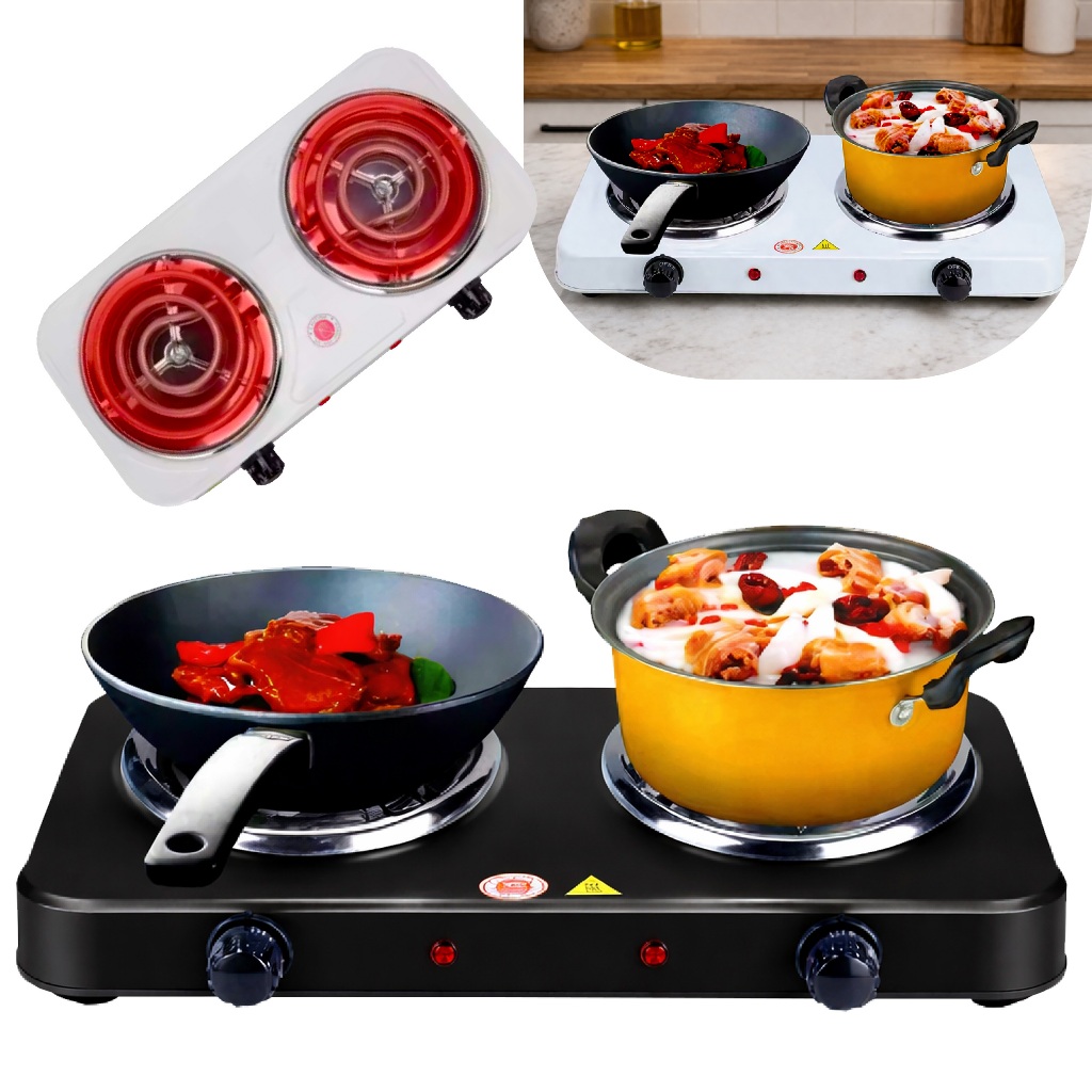 Mini Fogão Fogareiro Elétrico Portátil 2000w 110v Ou 220v Até 600 °c 2 Bocas Linha Premium em Oferta na Shopee