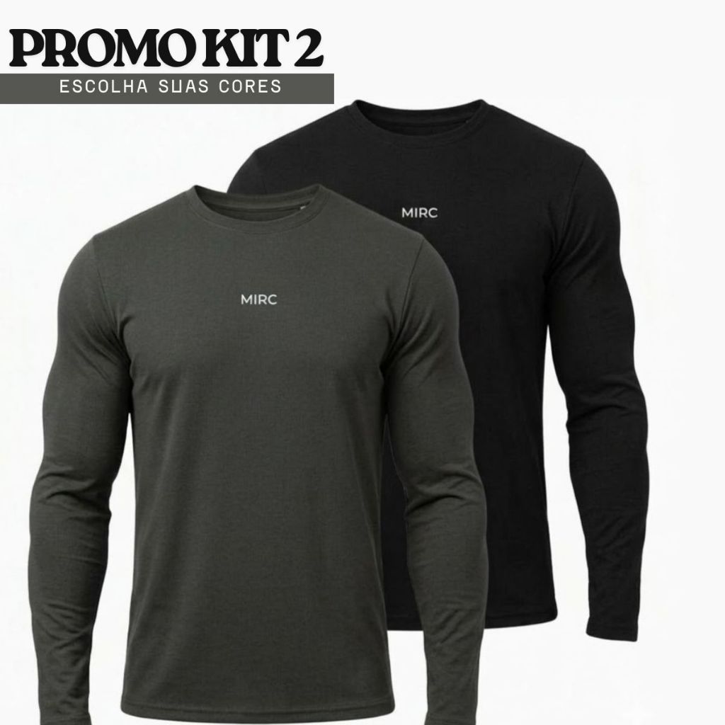 Kit 2 Camisetas Proteção Solar Uv 50+ antiodor Térmica Produto Premium Suave Modeladora exercicio