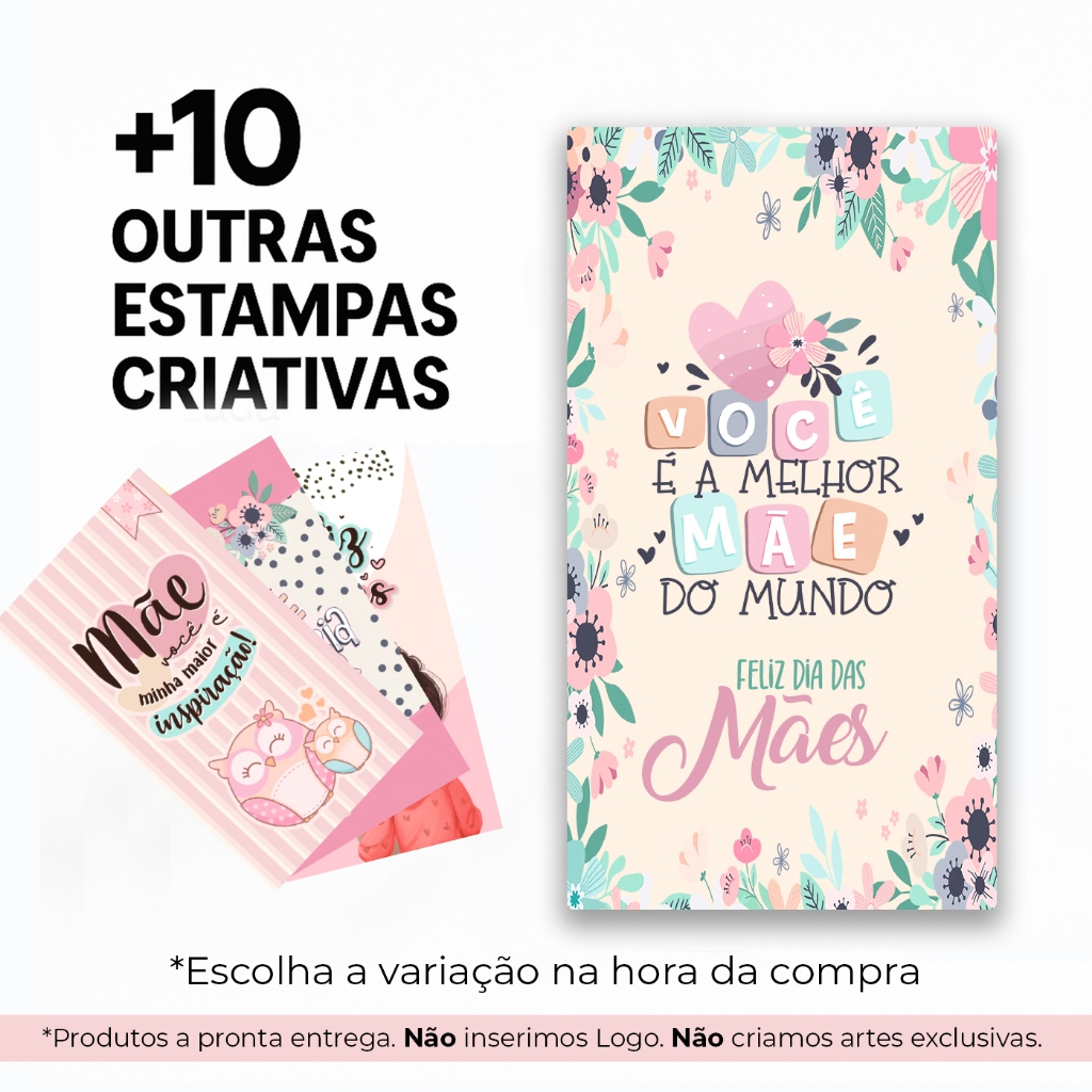 50 ou 100 Tags Dia das Mães com Frases Carinhosas para Presentes, Mimos e Brindes