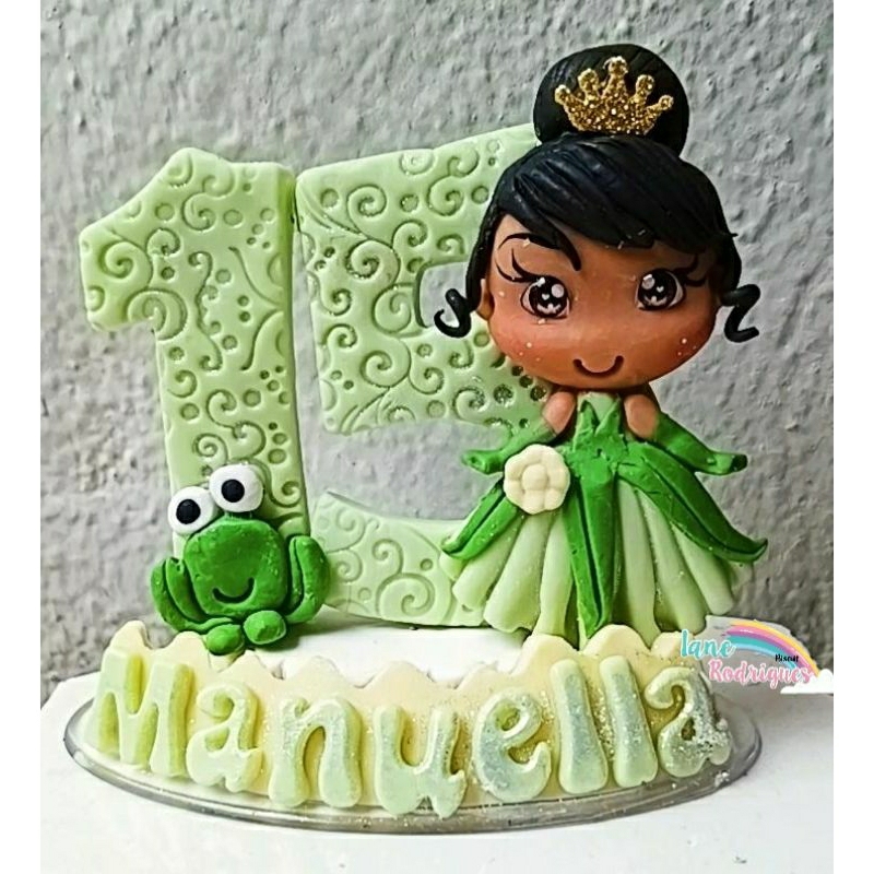 vela personalizada princesa tiana a princesa e o sapo