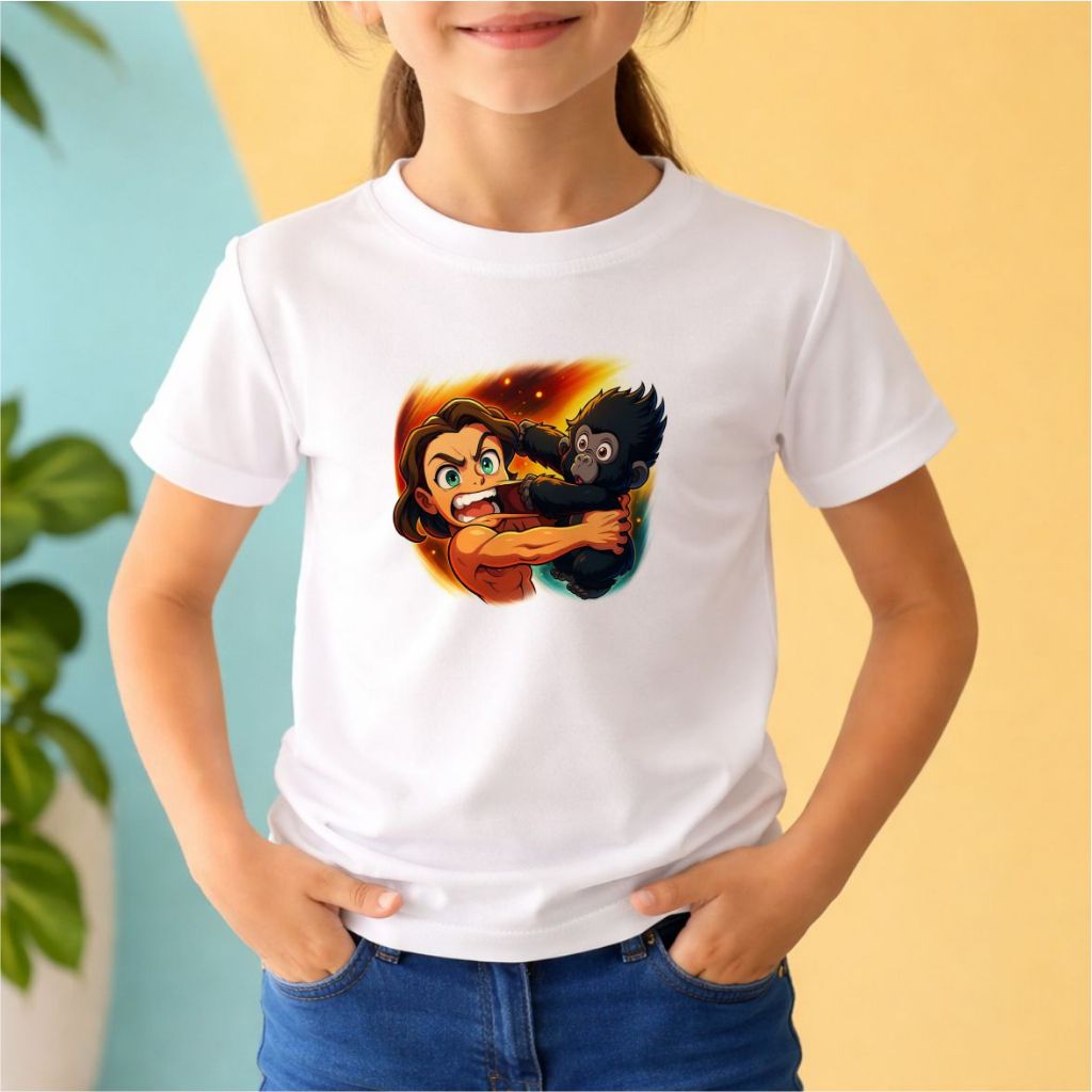 CAMISETA UNISSEX INFANTIL E ADULTA,DESENHO , personalizada, TARZAN, ANIVERSARIO  MODA CASUAL,PLUS SIZE