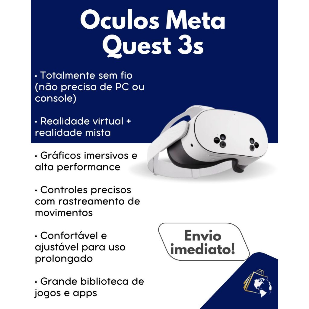 Óculos De Realidade Virtual Meta Quest 3s 128gb - branco