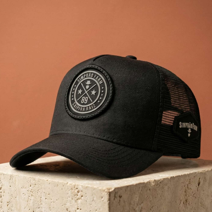 Boné Trucker Agro Country Simprão Farm Original Masculino Várias cores Aba Curva Ajustavel Telinha Comboy Premium