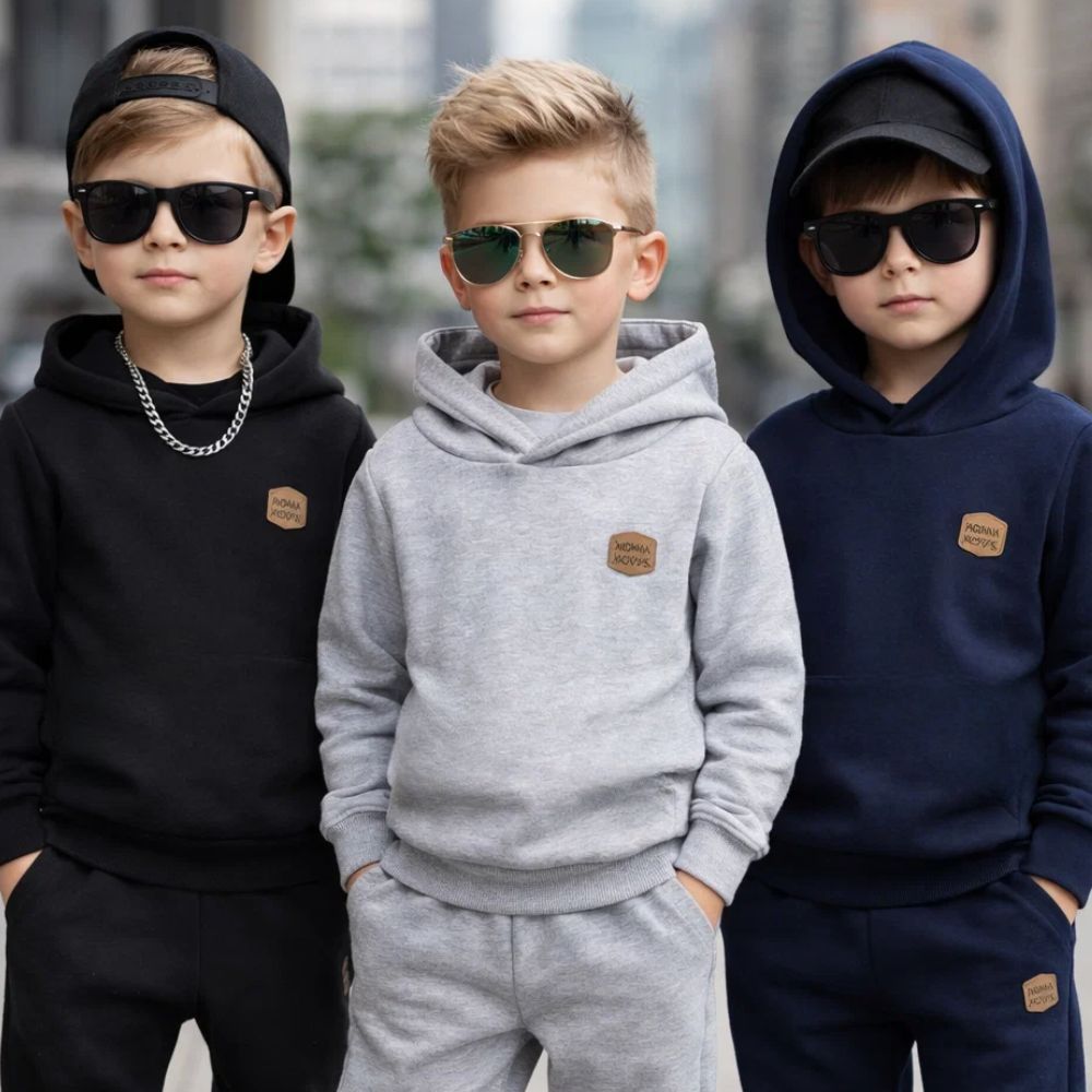 Kit 3 Casacos Moletom Infantil Menino com Capuz – Roupa de Frio e Conforto - ESCOLAR  CORES SORTIDAS