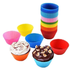 Forminhas Multicolorida 24 ou 12Uns Forma Redonda 6.5cm Silicone Ou 5cm Brigadeiro Tortinha Bolinhos
