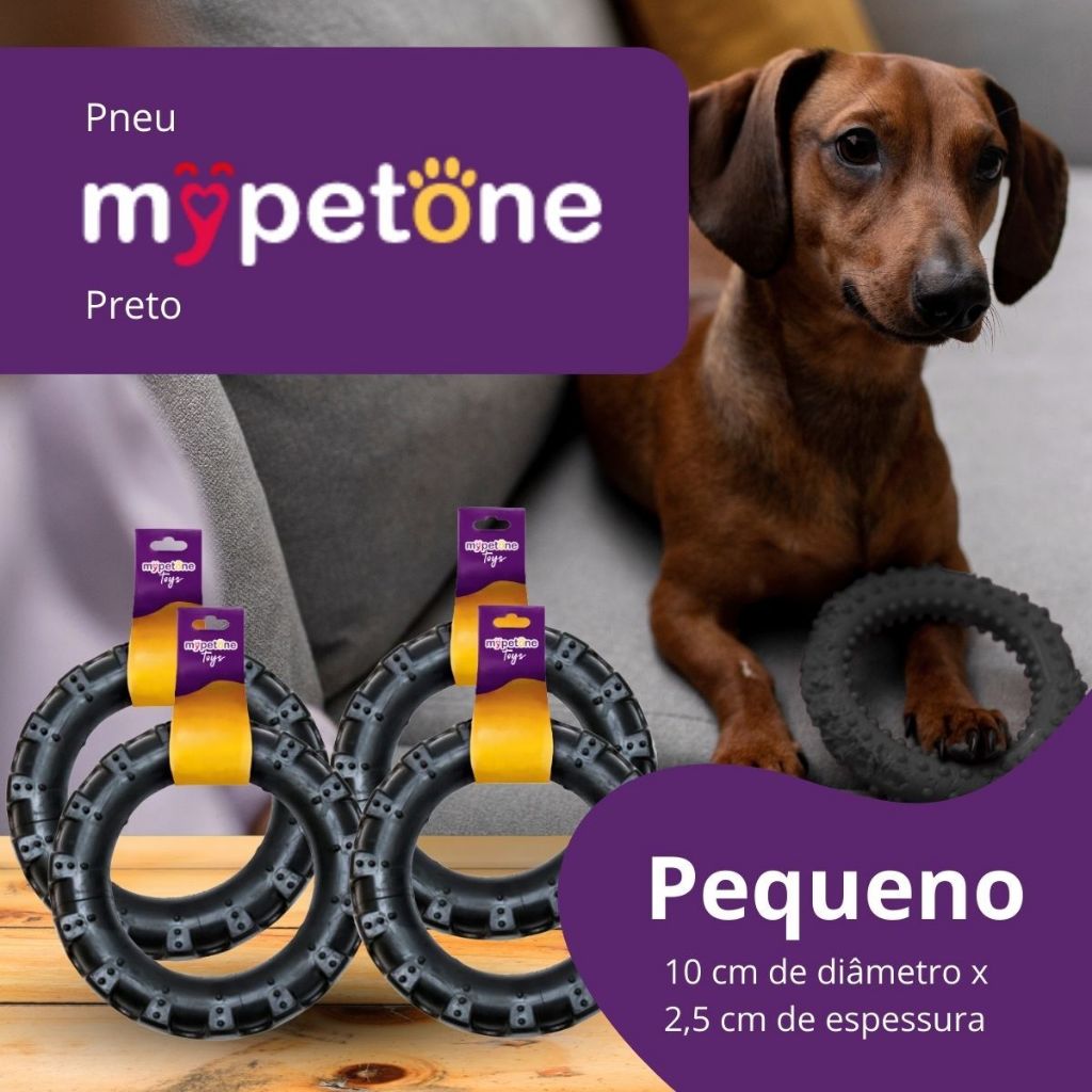4 Pneu Mordedor de Borracha MyPetOne Pequeno Para Cachorro Brinquedo Resistente