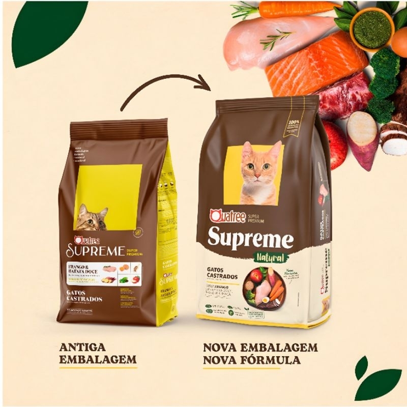 Ração Super Premium Quatree Supreme Para Gatos Castrados