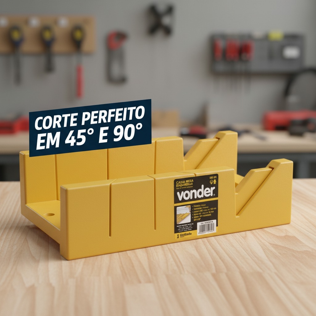 Caixa de Meia Esquadria Plástica Gabarito Ângulos de 45° e 90° - VONDER