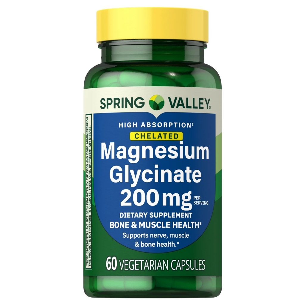 MAGNESIUM GLYCINATE 200 MG SPRING VALLEY 60 CAPSULAS IMPORTADO EUA