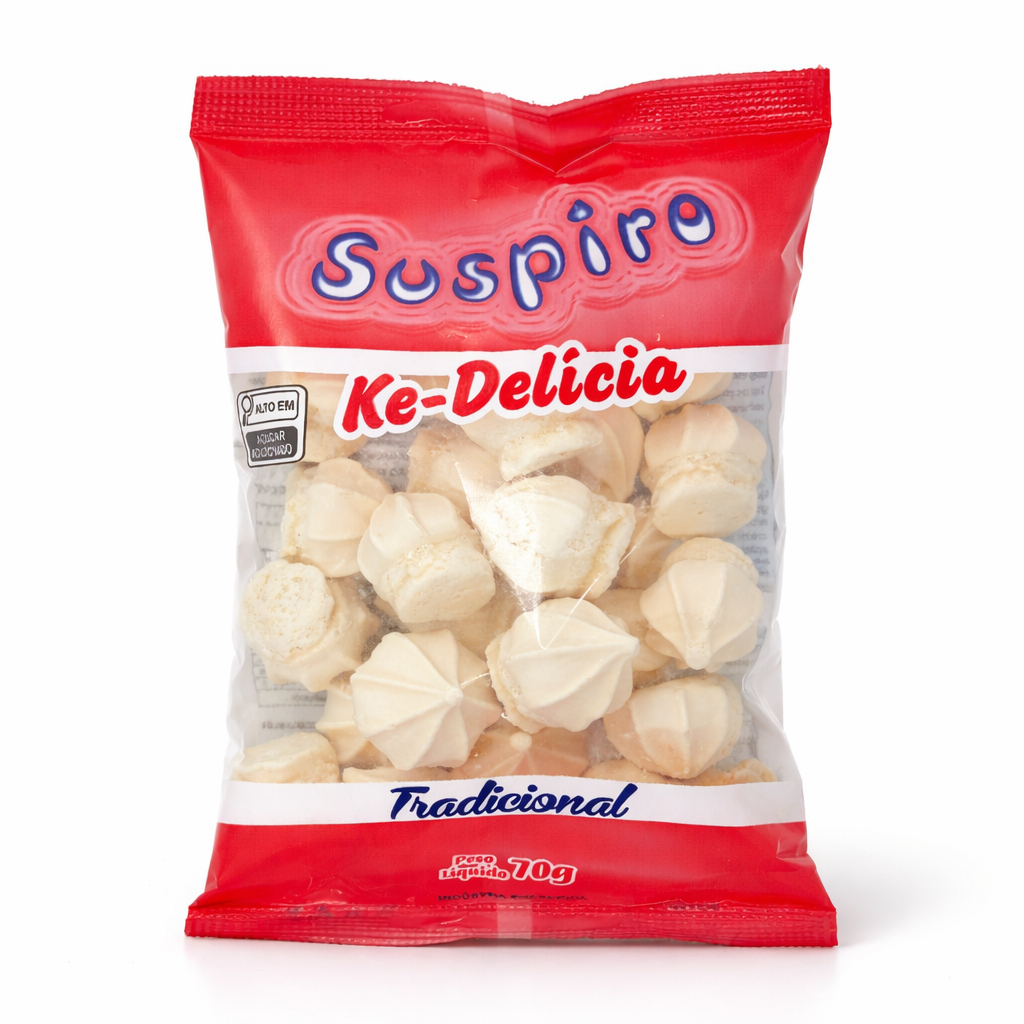 Suspiro Derrete na Boca Ke-Delícia 70g Sabor Tradicional Doce Lembrancinha Festas