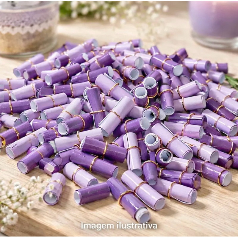 Refil Versículos Bíblicos/ENROLADINHOS/Pote de Bênçãos 200 un Cores da PALETA LAVANDA !