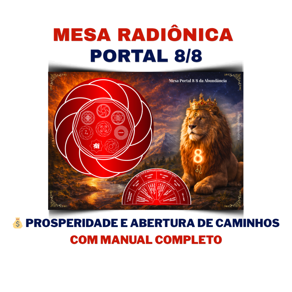 Mesa Radiônica Portal 8/8 Impressa A3 para Práticas Espirituais e Uso Intuitivo + Manual