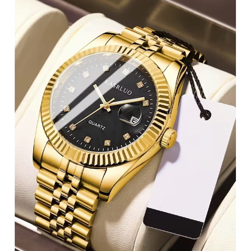 relógio dourado ou prata luxo pega oferta masculino ou feminino unissex oferta