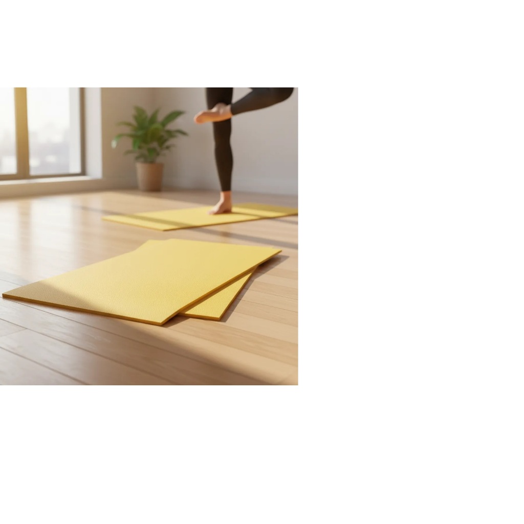 Kit 3 Colchonetes Eva Tapete 100x50x1cm 10mm Amarelo Ginástica Pilates Yoga Ioga