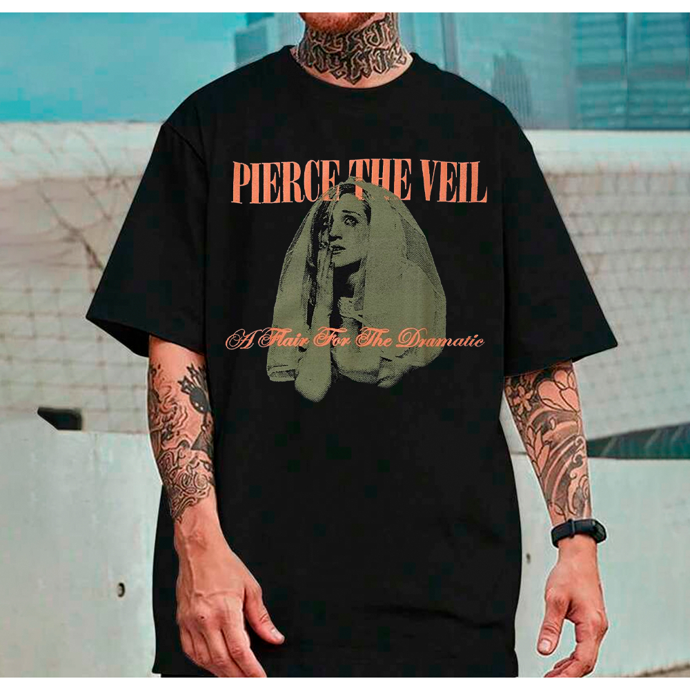 Camiseta Basica e OVERSIZED Pierce The Veil Flair For Dramatic Bride World Tour Unissex