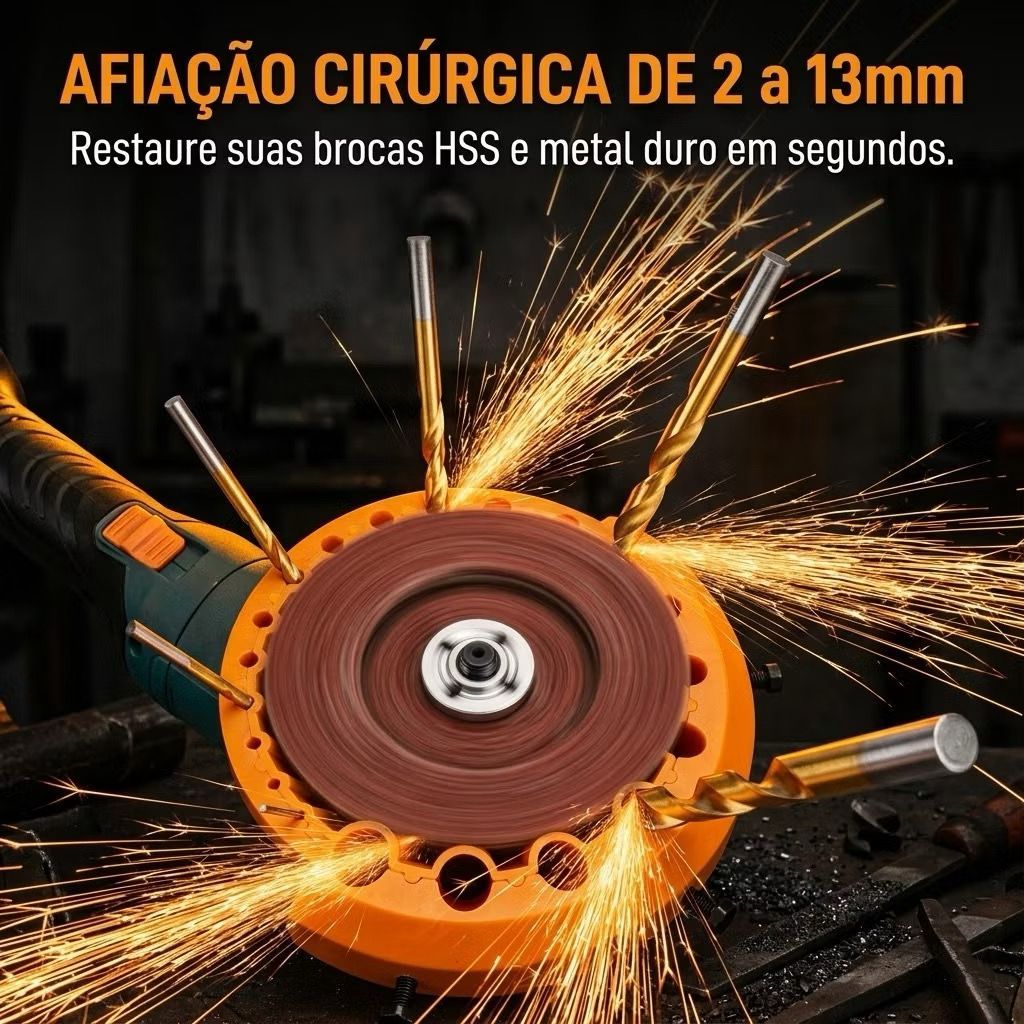 Gabarito Afiador de Brocas de 2 à 13MM Esmerilhadeira Lixadeira Afiador de Brocas Portátil Reparo Rápido e Fácil