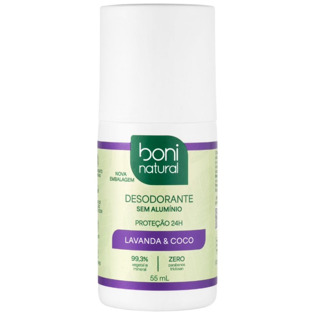 Desodorante Roll-on Vegano Coco e Lavanda 55ml - Boni Natural