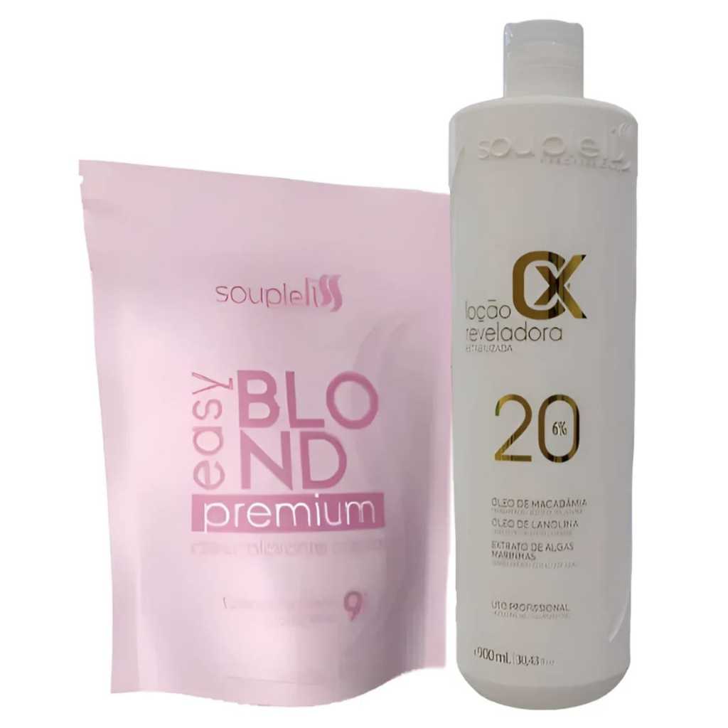 Pó Descolorante Easy Rosa + Ox 20 ox  Souple Liss