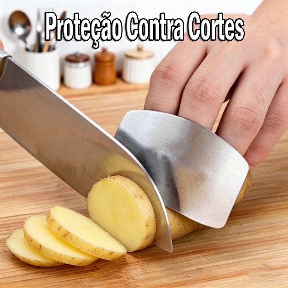 Kit 1/2/3 Protetor de Dedo em Aço Inoxidável Ajustável | Proteção Contra Cortes para Cozinha em Oferta na Shopee