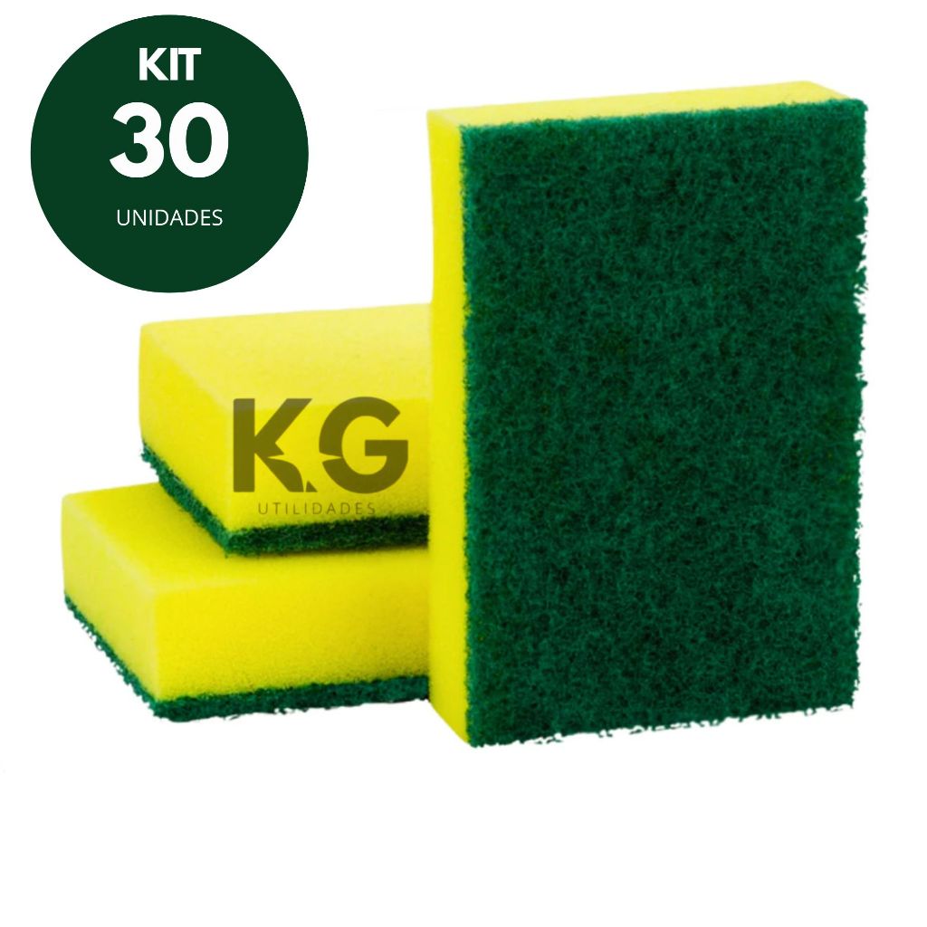 Kit 30 Esponjas de Louça Esponflora Dupla Face – Limpeza Pesada + Delicada Super Durável
