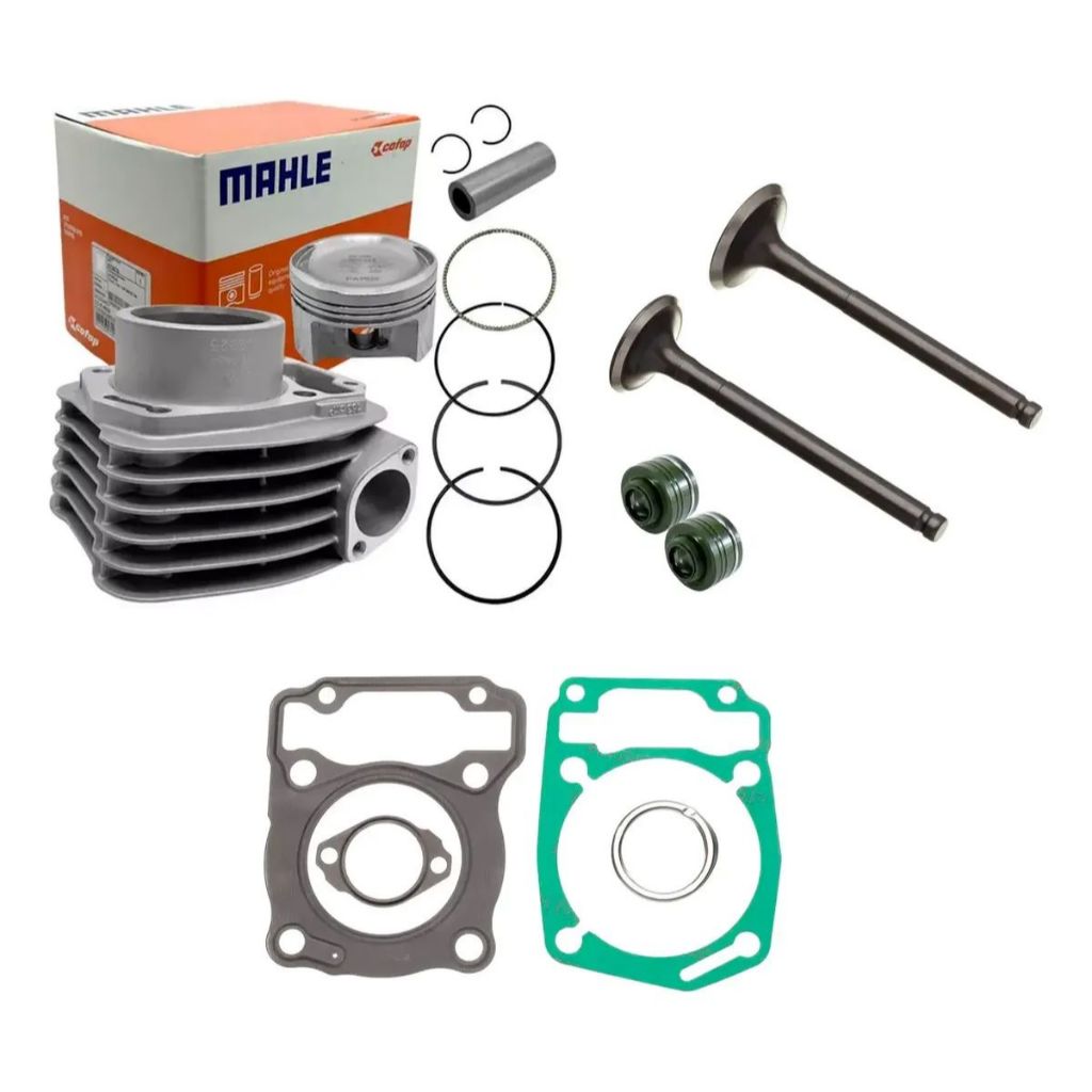 KIT CILINDRO CG 160 MARCA COFAP COM JOGO DE JUNTA SUPERIOR + VALVULAS VEDAMOTORS E PAR DE RETENTOR