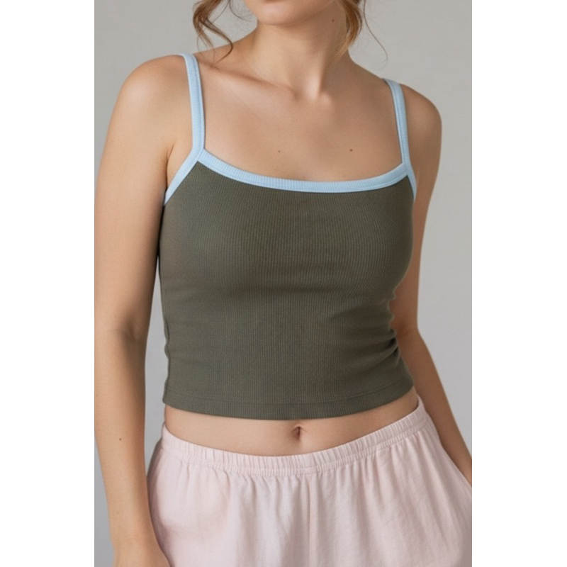 Blusa Regata Cropped Feminina com Ribanna Canelada de Algodão Premium Alcinha – Básica, Confortável e Estilosa