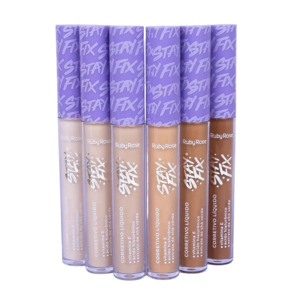 Corretivo Liquido Stay Fix Ruby Rose - Alta Cobertura Longa Duração