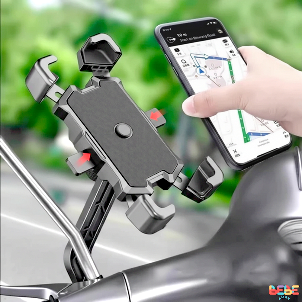 Suporte De Celular Para Moto Motocicleta 360° Articulado Serve Para Todos os Celulares Usado Em Espelhos Retrovisores