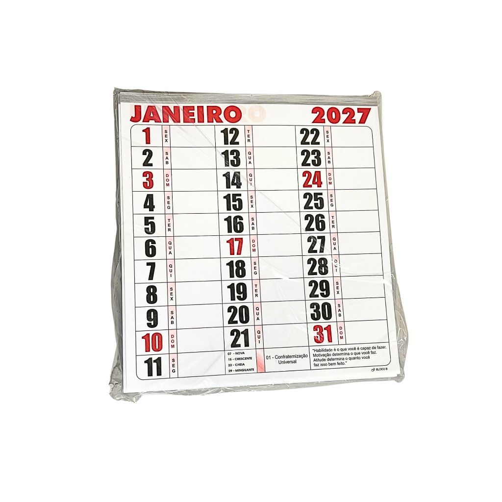 10 Blocos Tipo Agenda Refil Para Calendários De Parede 21x22 Anual Folhinha Comercial 2027