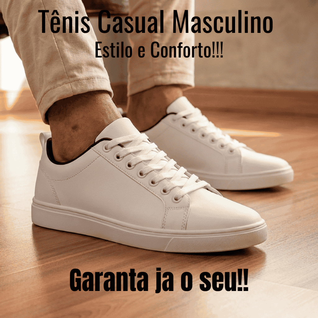 Tênis Casual Masculino Minimalista Texturizado Estiloso Solado Emborrachado - Promoção Envio