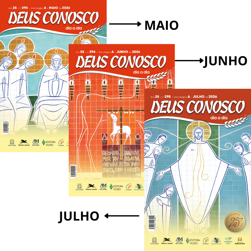 Livros Deus Conosco Dia A Dia - Combo 3 Unidades - Mensais Editora Santuario