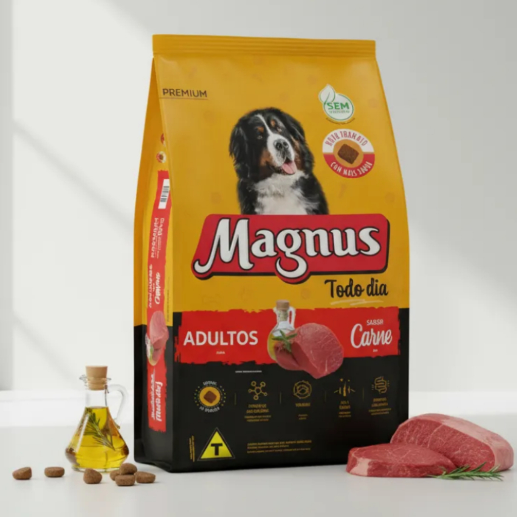 Magnus Todo Dia Sabor Carne para Cães Adultos 15kg em Oferta na Shopee