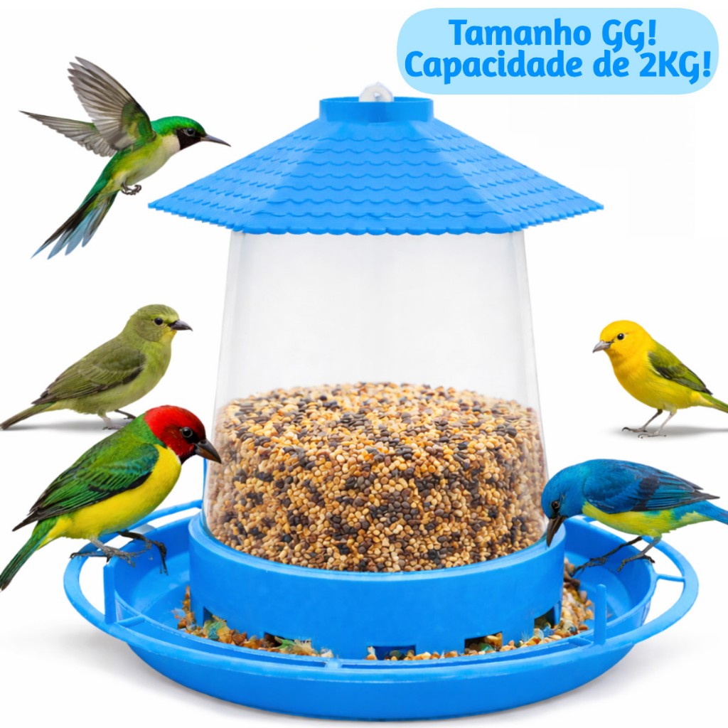 Comedouro de Pássaros Livres Silvestres Alimentador de Aves Canário da Terra Curió Coleirinha 2Kg Codorna Frango