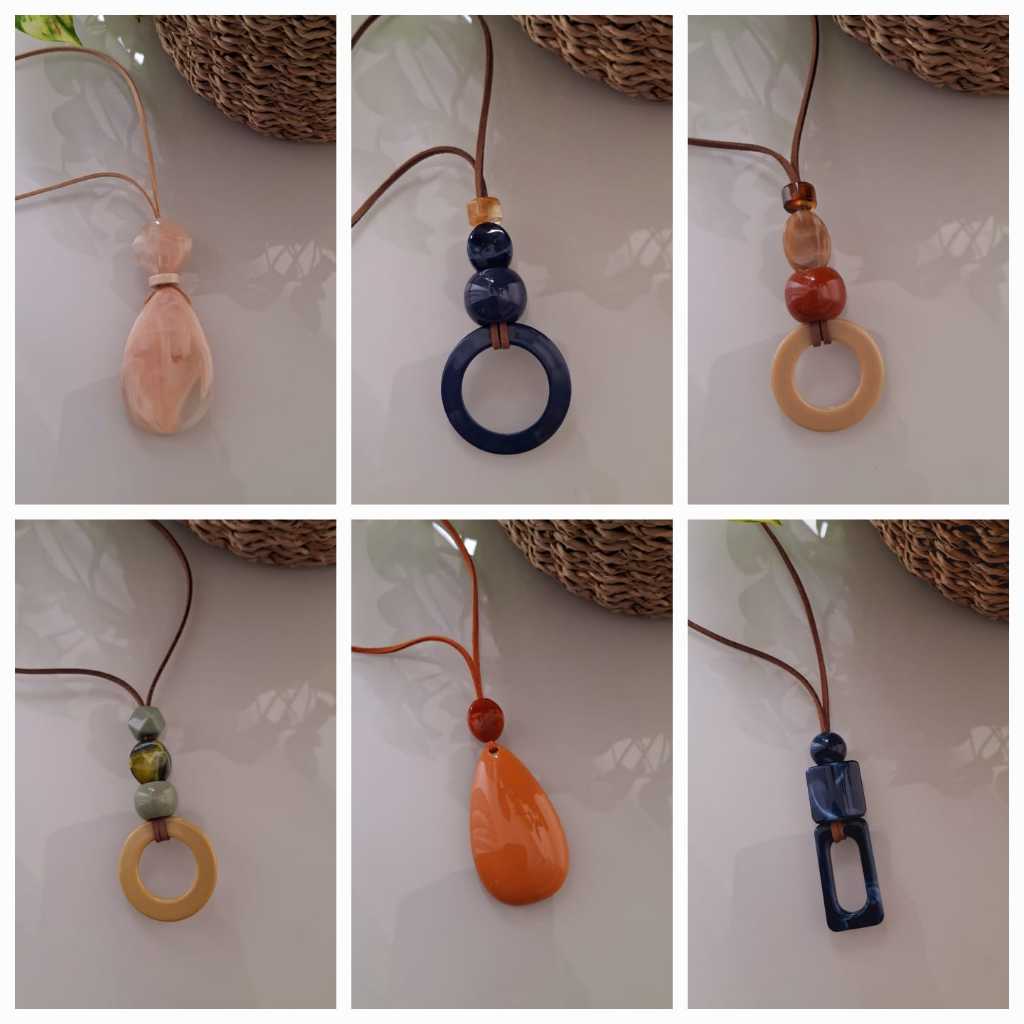 Colar artesanal feminino /Max Colar longo em resina